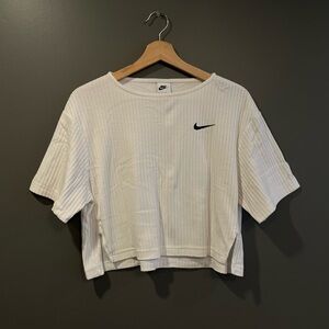 Nike Women's Ribbed White Crop Top